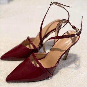 Elegant Burgundy Strappy Heels